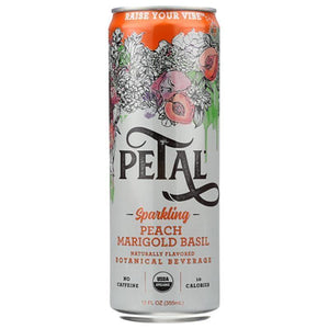 Petal Sparkling Botanicals – Peach Marigold Basil, 12 oz