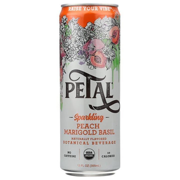 Petal Sparkling Botanicals – Peach Marigold Basil, 12 oz- Pantry 1