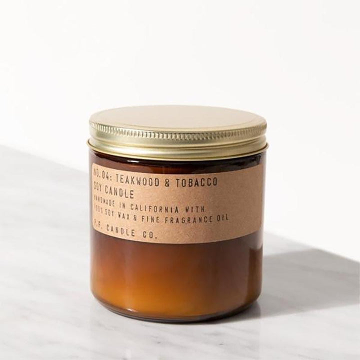 P.F. Candle Co. – No. 4: Teakwood & Tobacco Soy Candle, 7.2 oz- Pantry 1