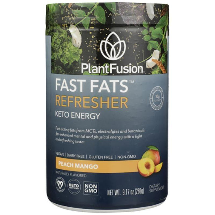 PlantFusion – Fast Fats Refresher Peach Mango, 9.17 oz- Pantry 1