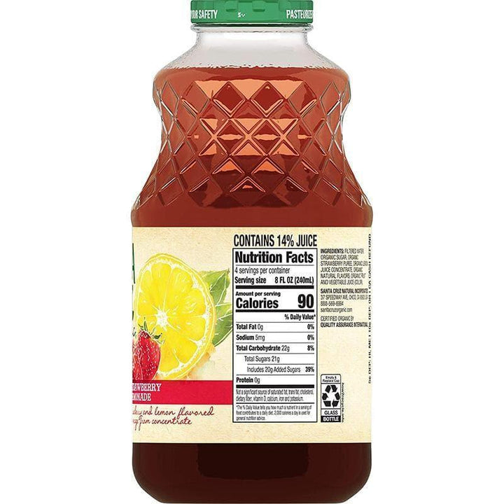 Santa Cruz – Organic Strawberry Lemonade, 32 Oz- Pantry 2