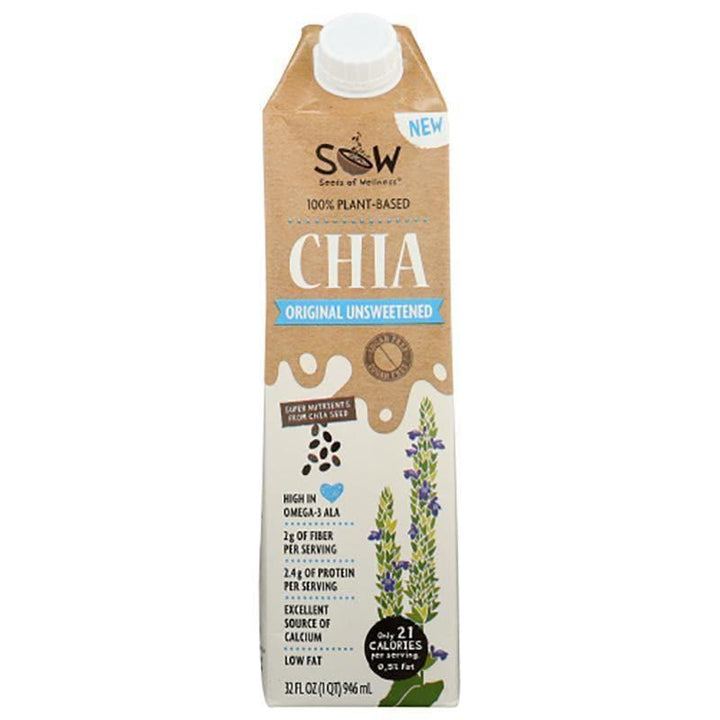 SOW – Unsweetened Chia Milk Original , 32 oz- Pantry 1