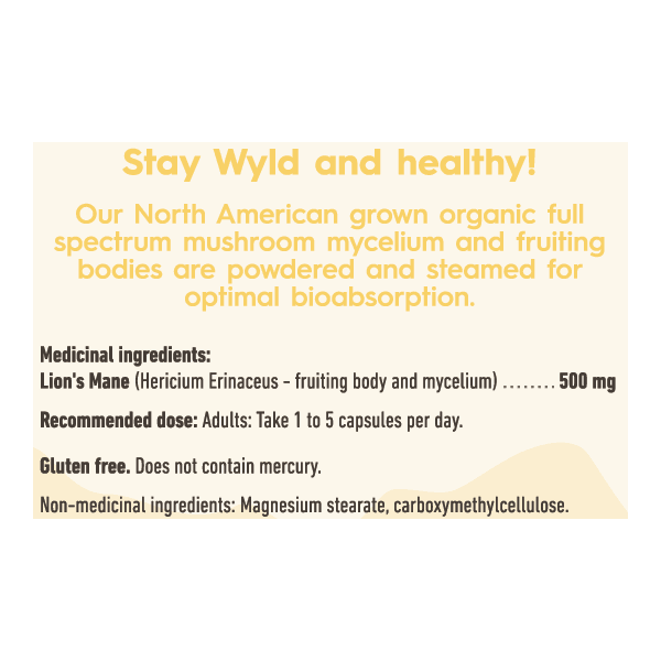 Stay Wyld Organics - Lion's Mane Mushroom Capsules, 12 Oz- Pantry 2
