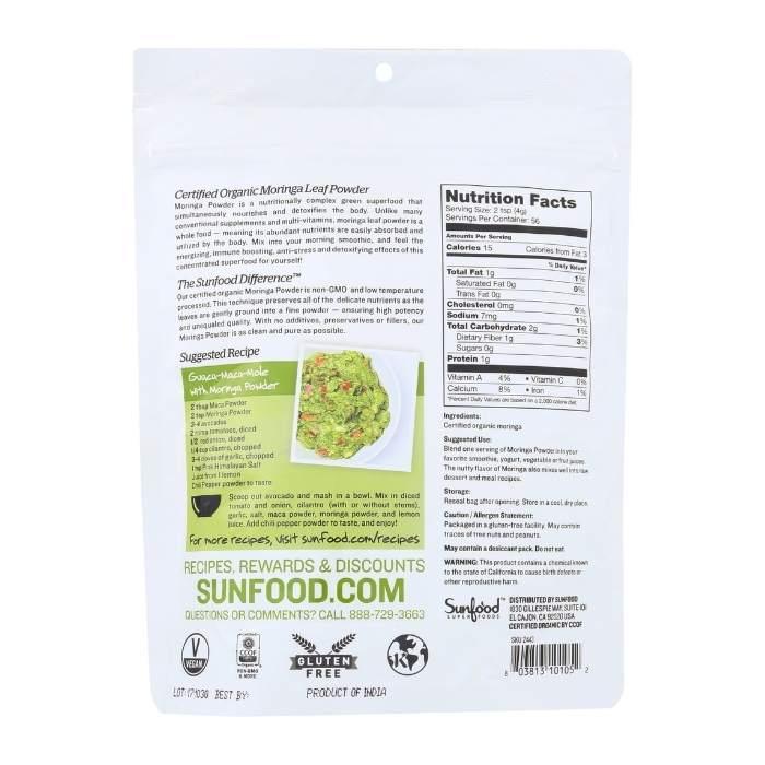 Sunfood Superfoods – Moringa Powder, 8oz- Pantry 2