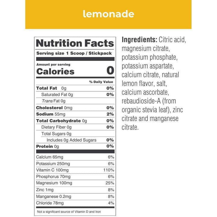 Ultima Replenisher - Electrolyte Hydration Lemonade - 20 Stickpacks, 2.5 Oz- Pantry 2