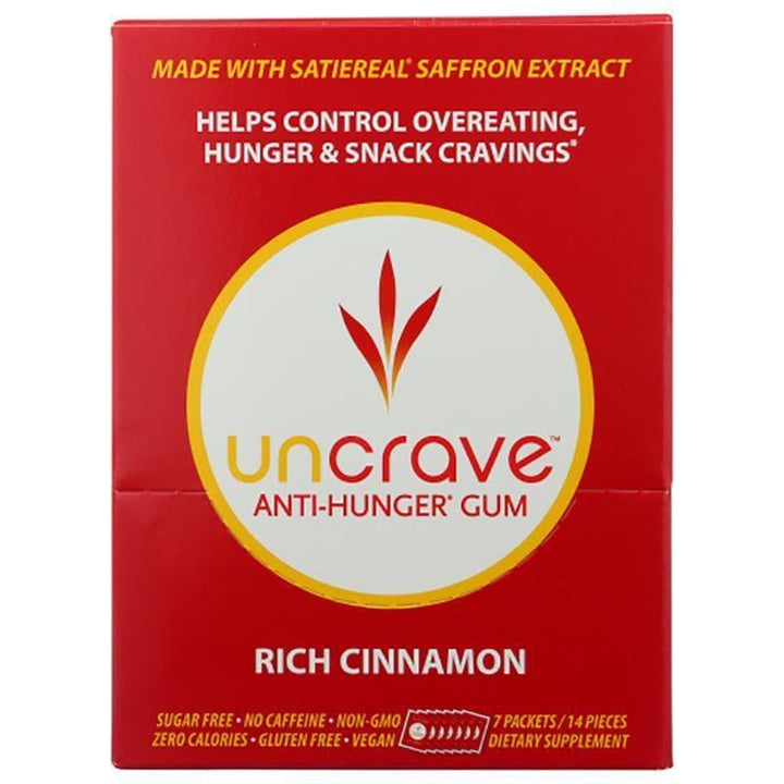 UnCrave – Anti-Hunger Gum Cinnamon, 7 packs of 14 pieces- Pantry 1