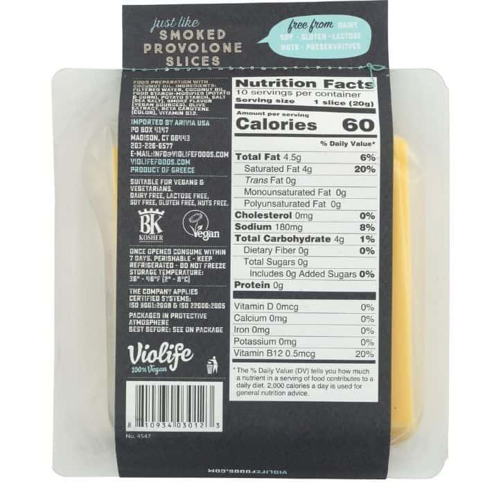 VioLife - Cheese Slices Just Like Smoked Provolone Slices. 200g - back