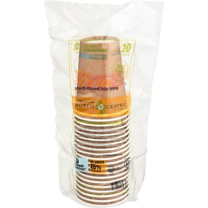 World Centric – Compostable Hot Paper Cups, 12 oz- Pantry 1